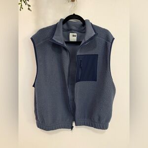 SO Navy Fleece Vest with Chest Pocket